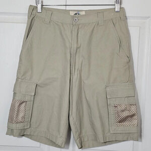 Basic Options Outdoors Men's Cargo Shorts 30 Hiking Fishing Rugged‎ Khaki